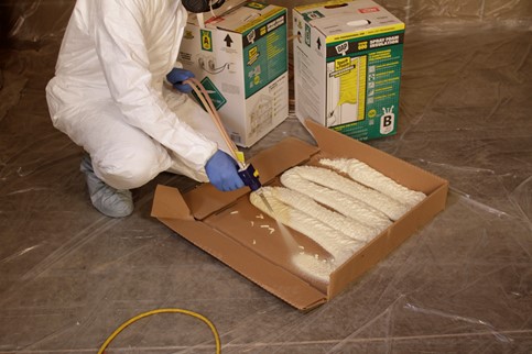 test spray onto cardboard