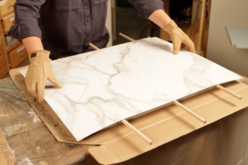 trim excess laminate